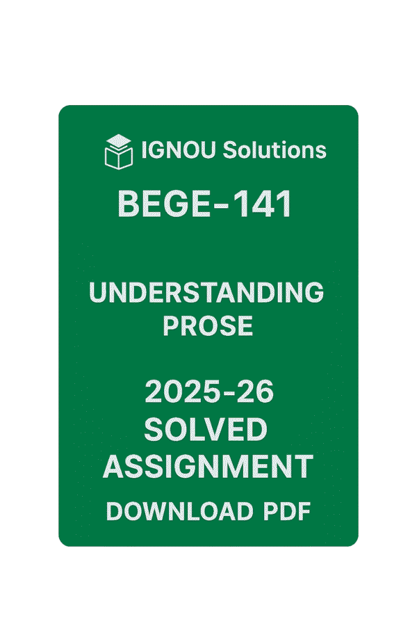 BEGE 141 Solved Assignment 2025-26 In English