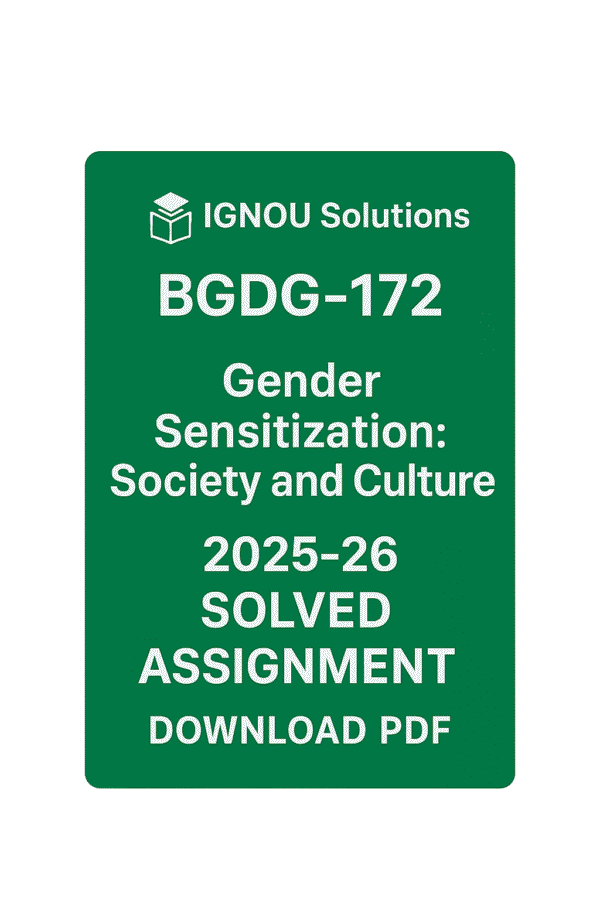 BGDG 172 Solved Assignment 2025-26 in English