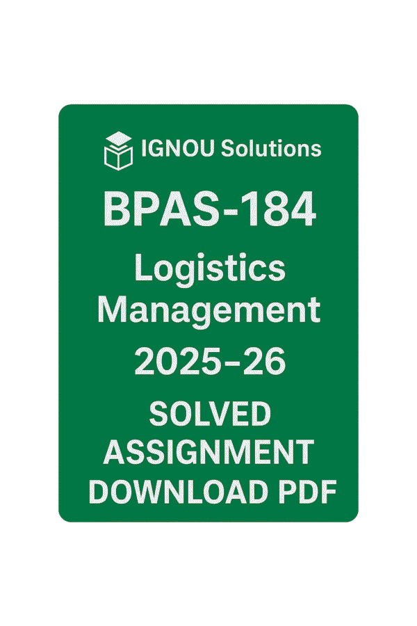 BPAS 184 Solved Assignment 2025-26 in Hindi