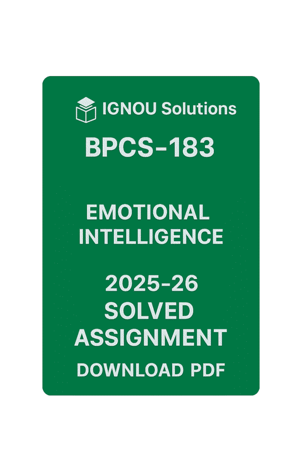 BPCS 183 Solved Assignment 2025-26 in English