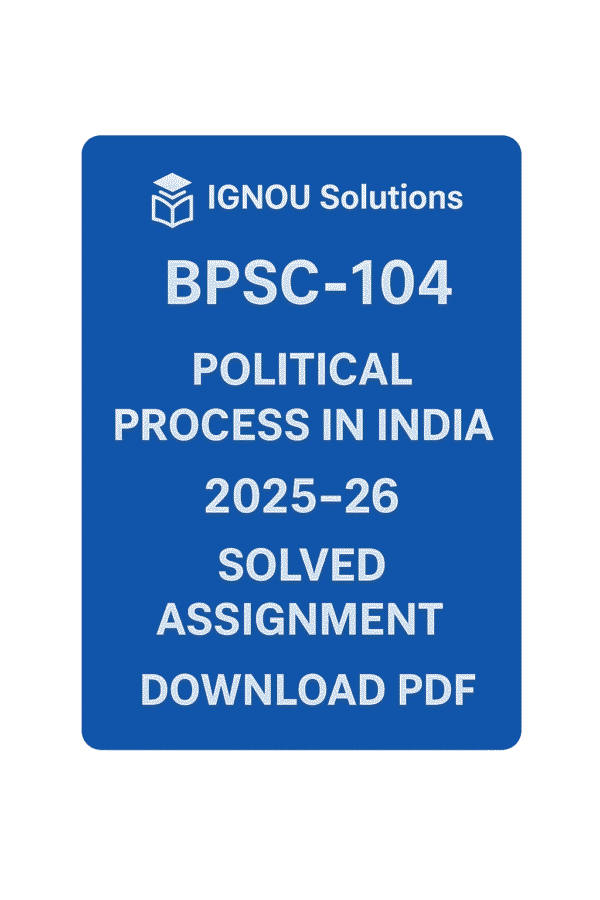 BPSC 104 Solved Assignment 2025-26 in Hindi