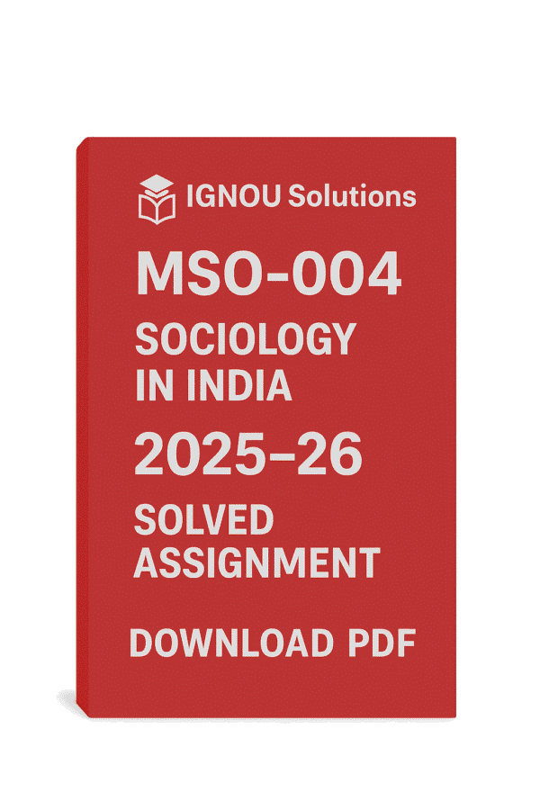 MSO 04 Solved Assignment 2025-26 In Hindi