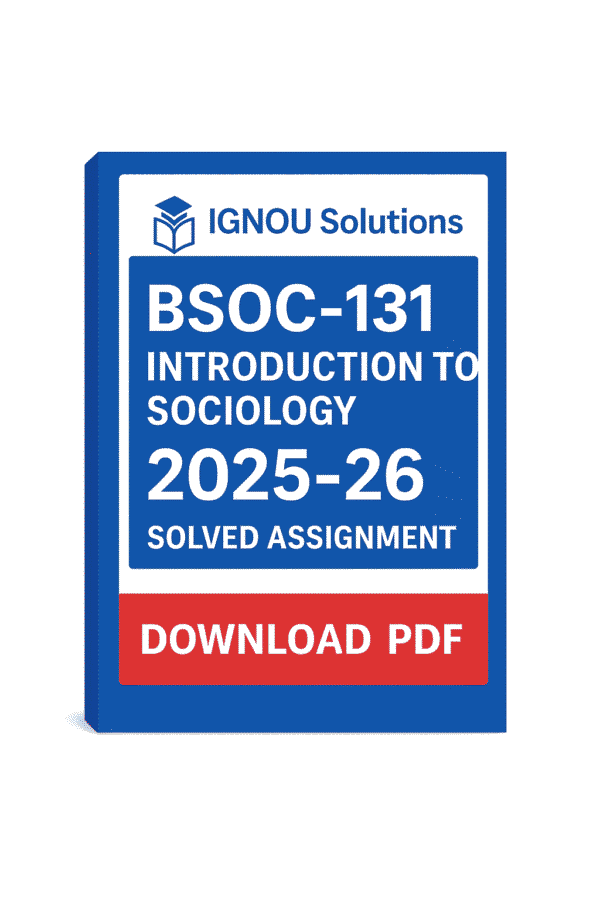 BSOC 131 Solved Assignment 2025-26 in Hindi