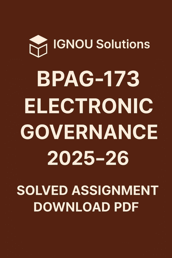 BPAG 173 Solved Assignment 2025-26 in Hindi