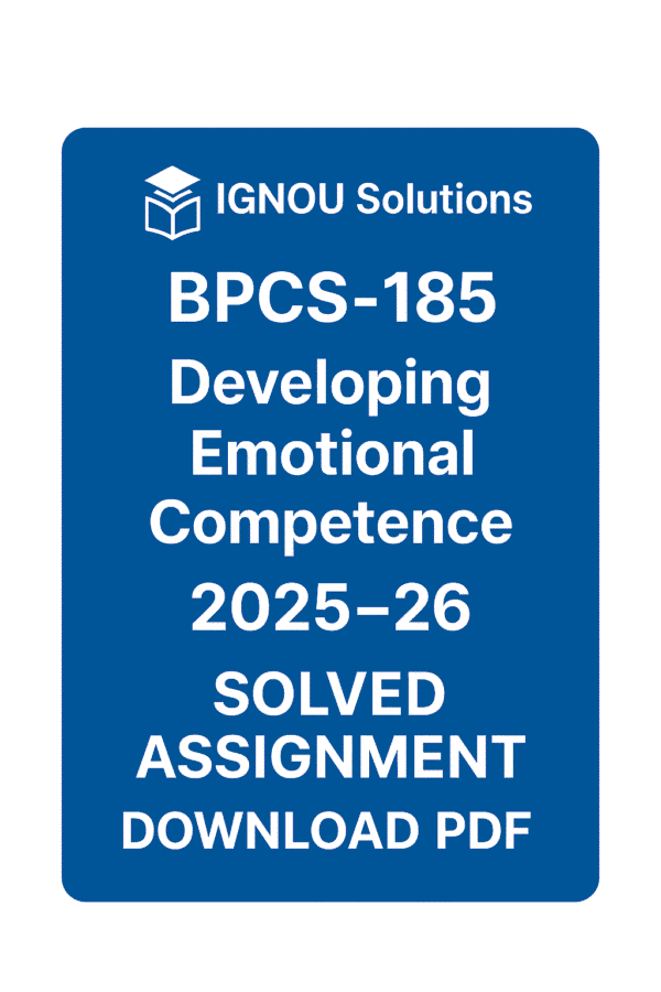 BPCS 185 Solved Assignment 2025-26 in English
