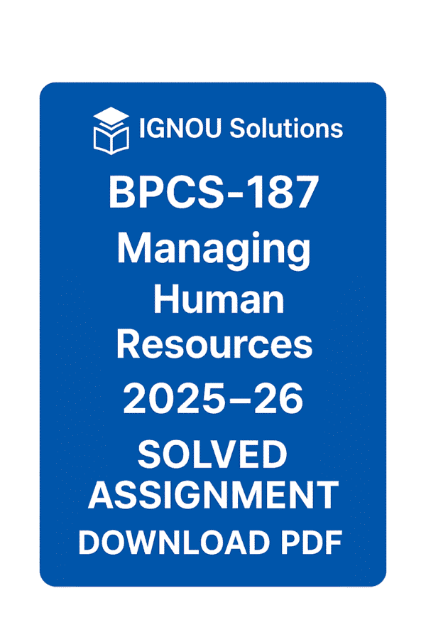 BPCS 187 Solved Assignment 2025-26 in English