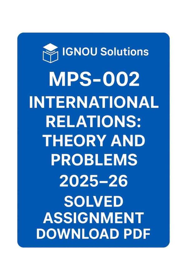 MPS 02 Solved Assignment 2025-26 in English
