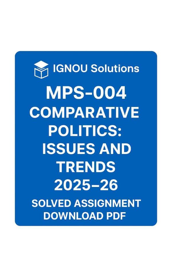 MPS 04 Solved Assignment 2025-26 in English