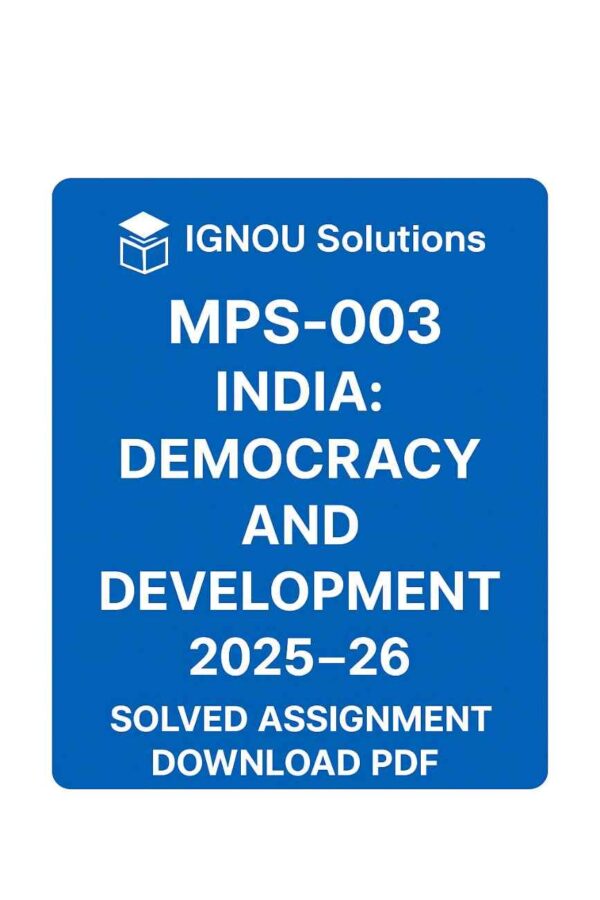 MPS 03 Solved Assignment 2025-26 in English