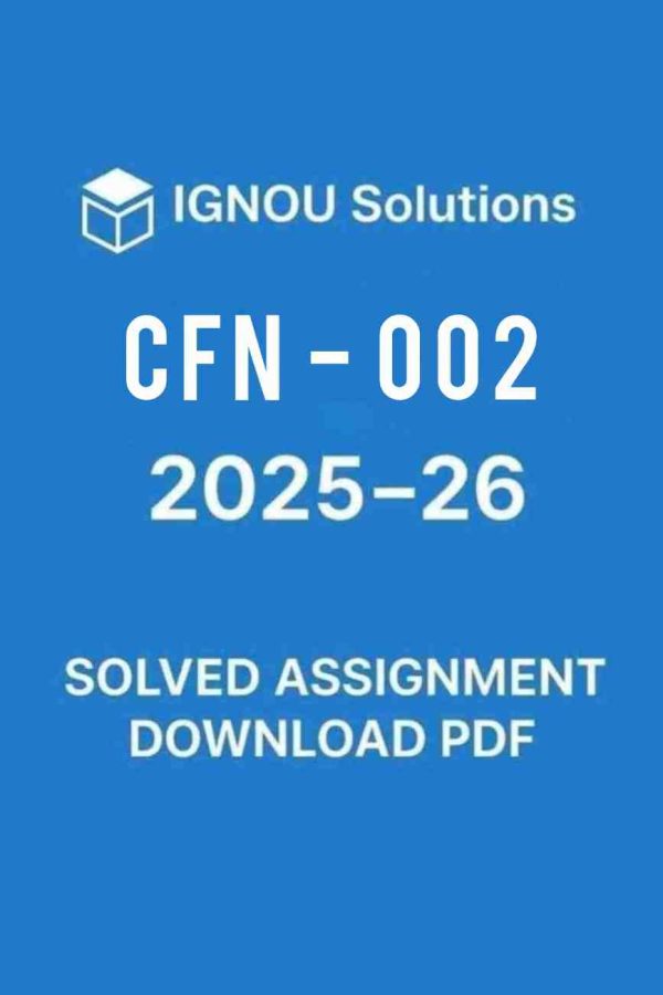 CFN 02 Solved Assignment 2025-26 in Hindi