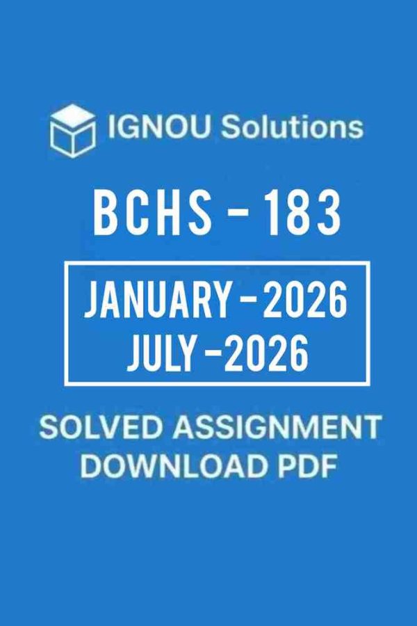 BCHS 183 Solved Assignment 2026 in English