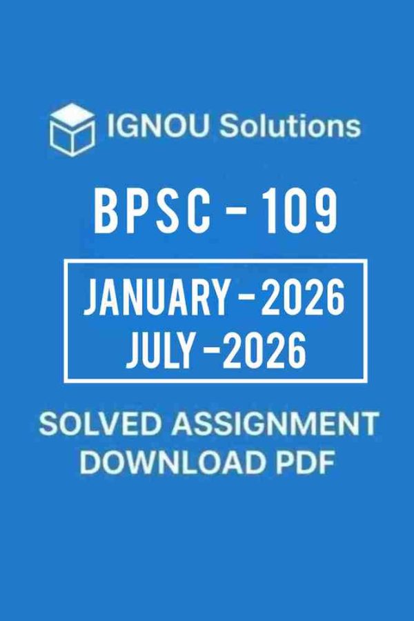 BPSC 109 Solved Assignment 2025-26 in Hindi