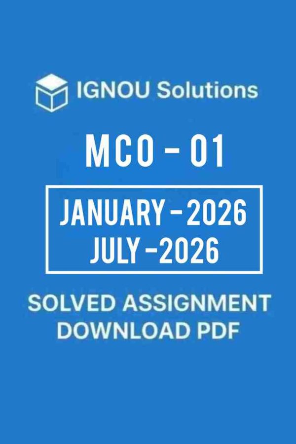MCO 01 Solved Assignment 2026 in English