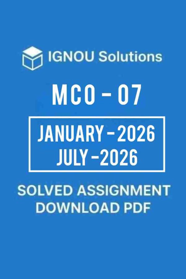 MCO 07 Solved Assignment 2026 in English