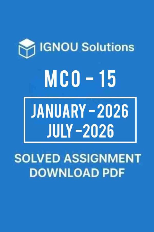 MCO 15 Solved Assignment 2026 in English