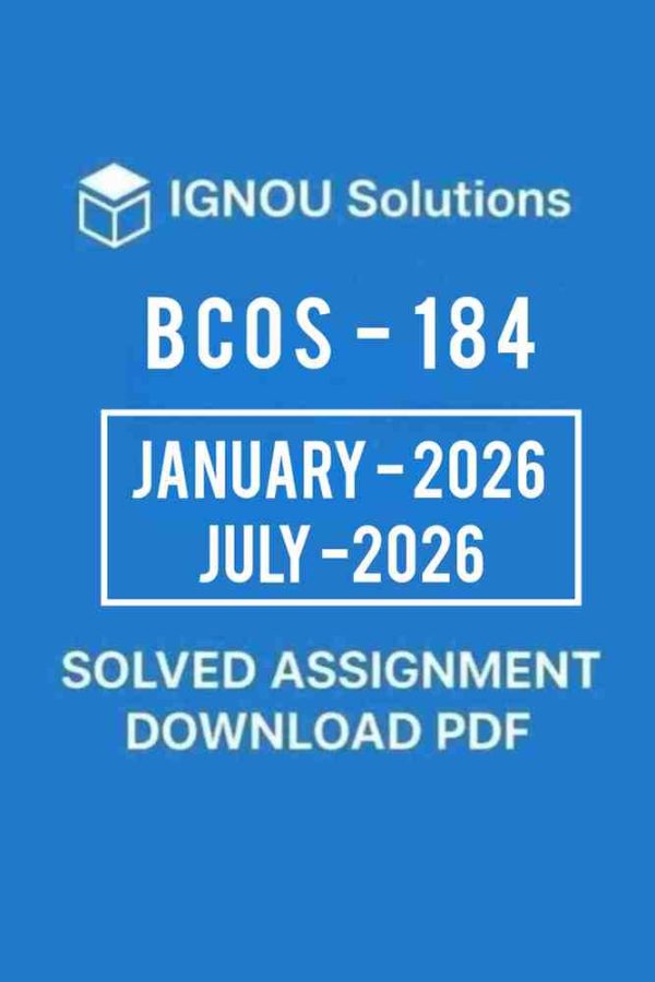 BCOS 184 Solved Assignment 2026 in English