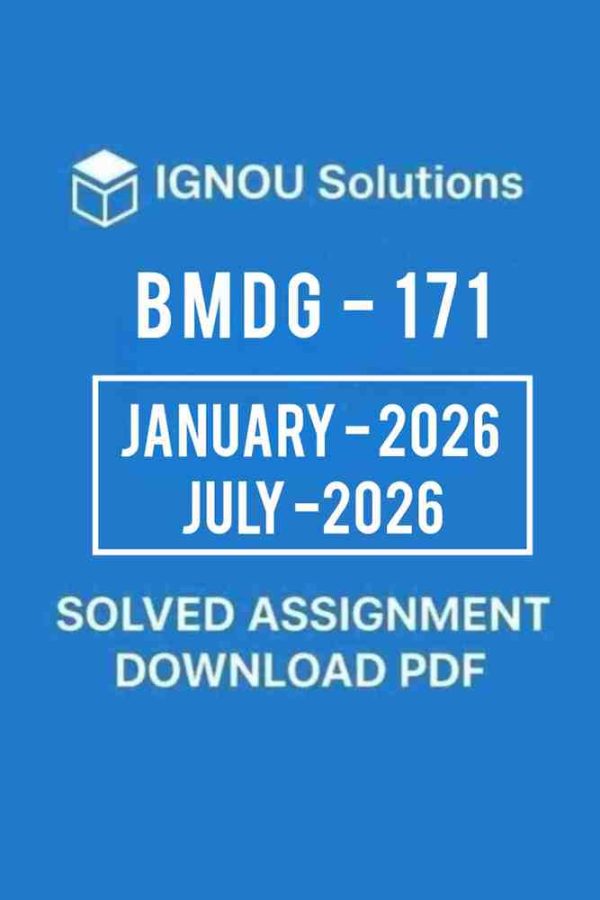 BMDG 171 Solved Assignment 2026 in Hindi