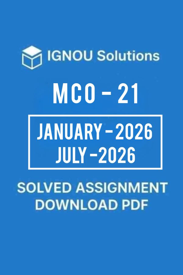 MCO 21 Solved Assignment 2026 in English