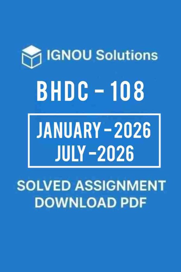 BHDC 108 Solved Assignment 2026 in Hindi